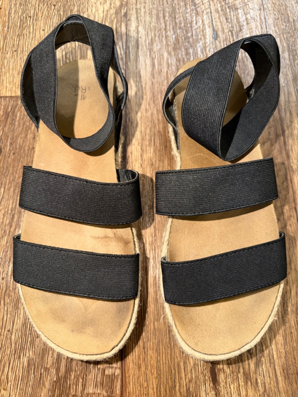 Black Elastic Strap Women's Sandals